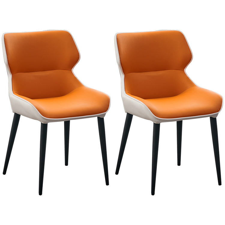 Chaises de salle à manger en cuir de style minimaliste Chaises d'appoint à oreilles Parsons (Ensemble de 2)