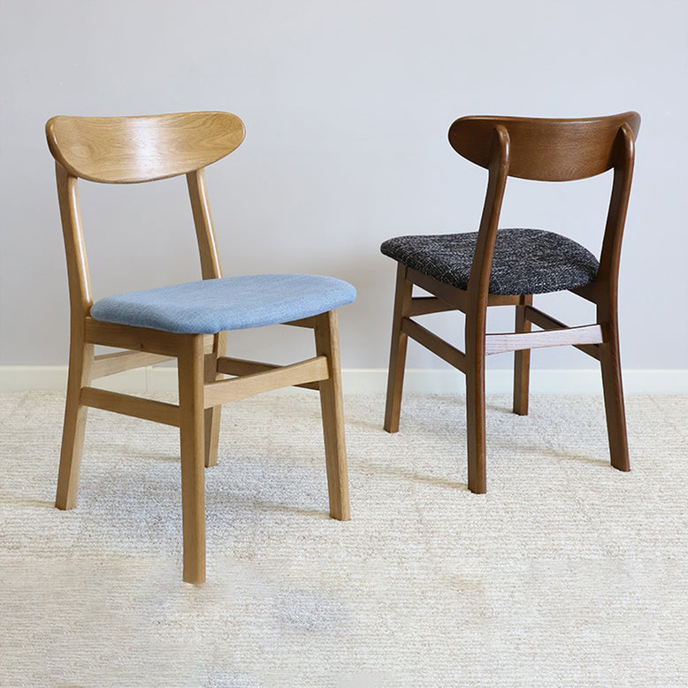 Contemporary Style Wood Side Dining Chairs Open Back Dining Armless Chairs