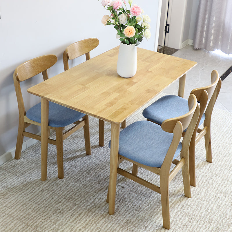 Contemporary Style Wood Side Dining Chairs Open Back Dining Armless Chairs