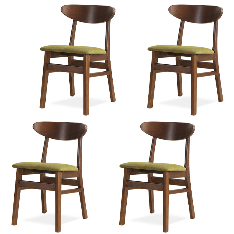 Contemporary Style Wood Side Dining Chairs Open Back Dining Armless Chairs
