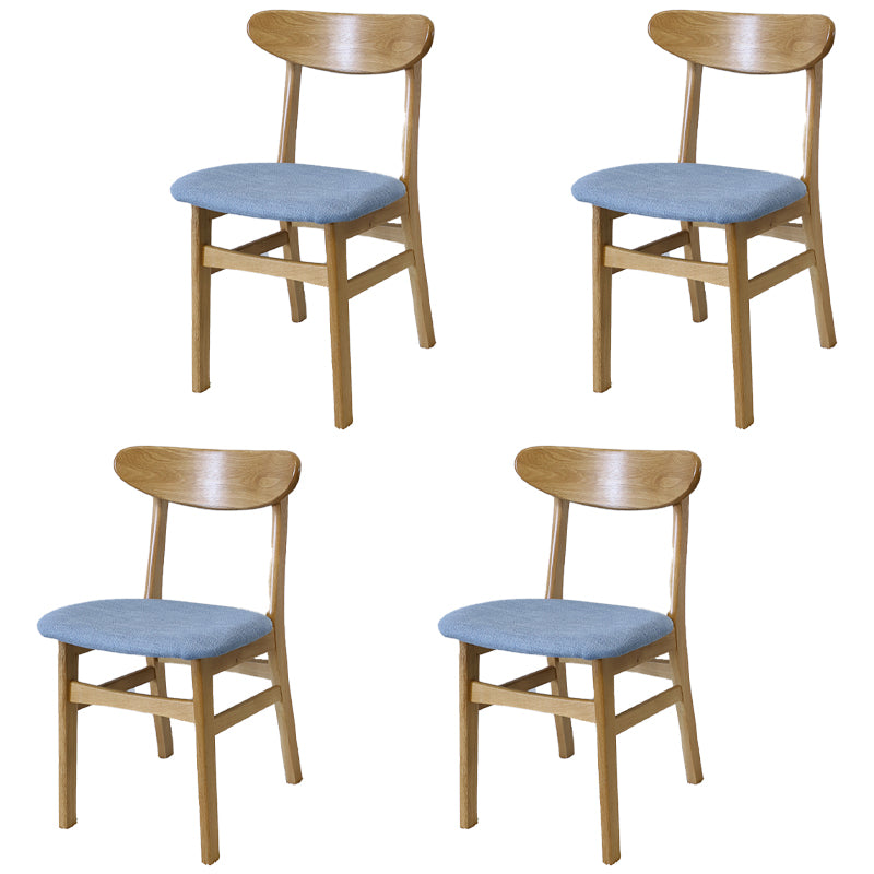 Contemporary Style Wood Side Dining Chairs Open Back Dining Armless Chairs