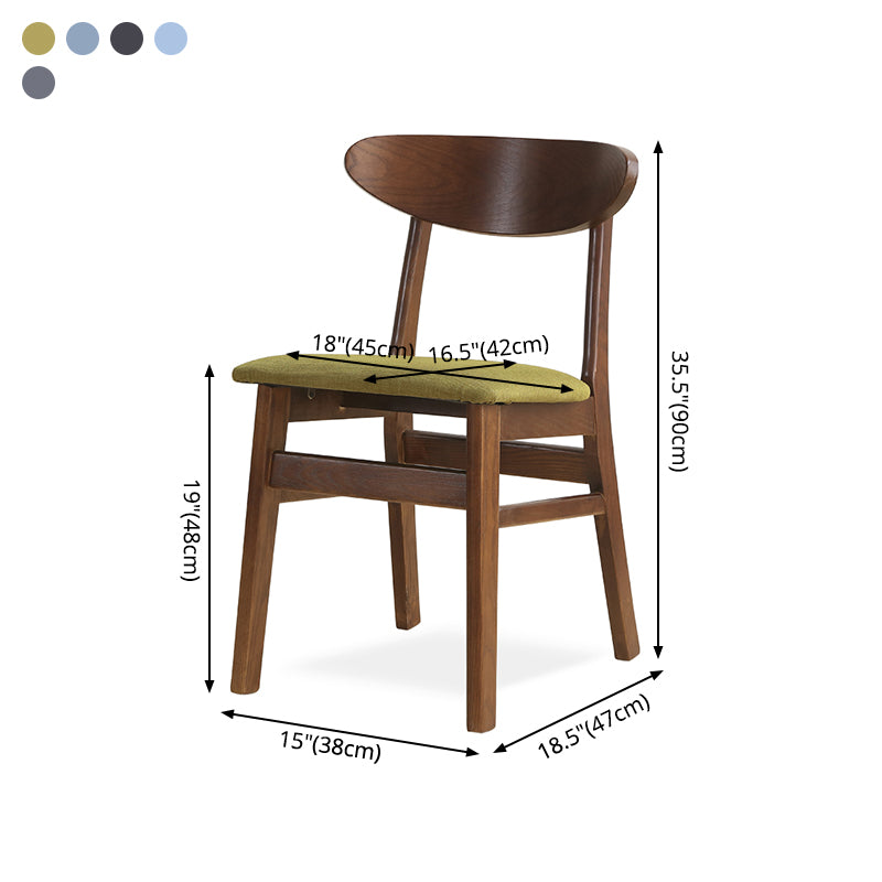 Contemporary Style Wood Side Dining Chairs Open Back Dining Armless Chairs