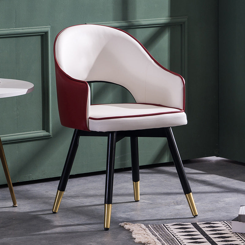 Le bras tapissé par style contemporain dinant des chaises ouvrent la chaise latérale de salle à manger de dos