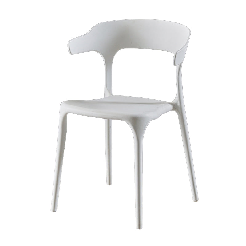 Chaises de salle à manger sans accoudoirs en plastique Chaises d'appoint empilables scandinaves (Ensemble de 4)