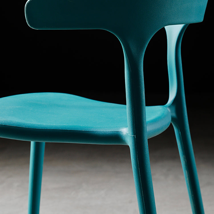 Chaises de salle à manger sans accoudoirs en plastique Chaises d'appoint empilables scandinaves (Ensemble de 4)