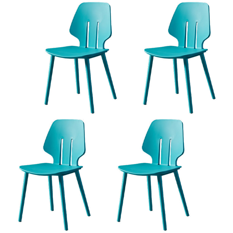 Chaises de salle à manger scandinaves sans accoudoirs Chaises d'appoint en plastique (Ensemble de 4)
