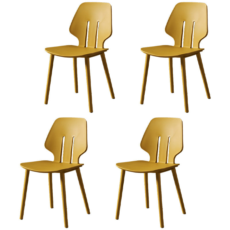 Chaises de salle à manger scandinaves sans accoudoirs Chaises d'appoint en plastique (Ensemble de 4)