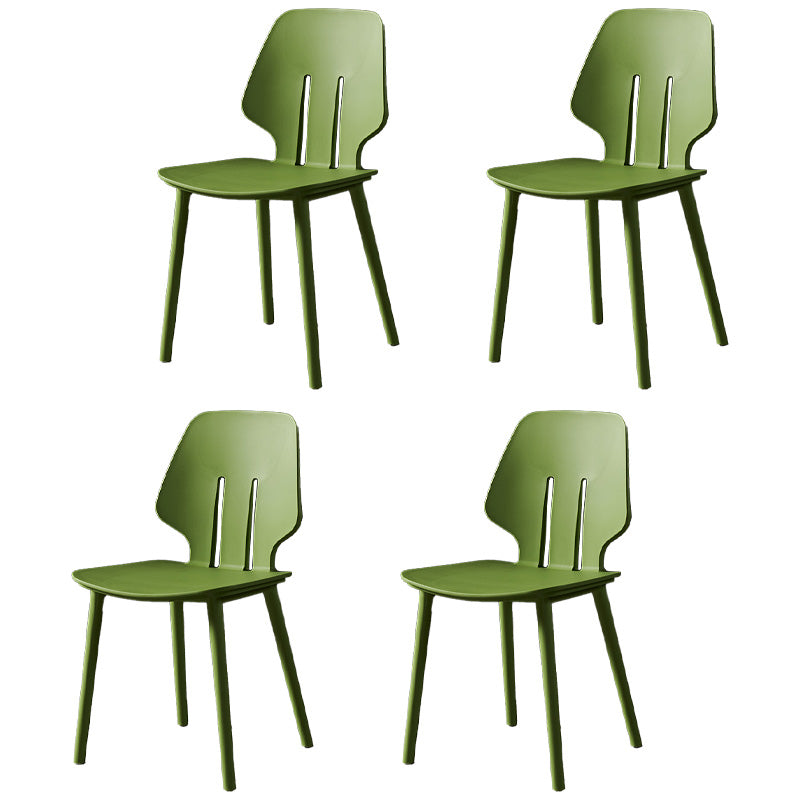 Chaises de salle à manger scandinaves sans accoudoirs Chaises d'appoint en plastique (Ensemble de 4)