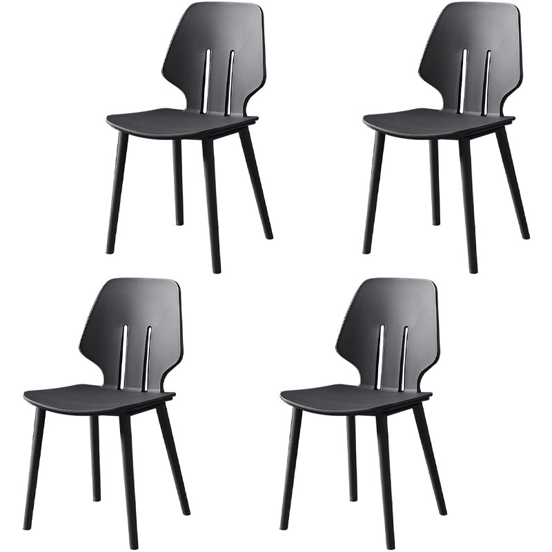 Chaises de salle à manger scandinaves sans accoudoirs Chaises d'appoint en plastique (Ensemble de 4)
