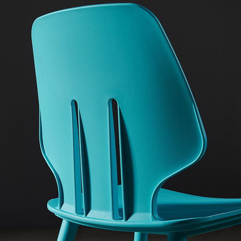 Chaises de salle à manger scandinaves sans accoudoirs Chaises d'appoint en plastique (Ensemble de 4)