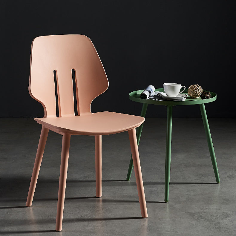 Chaises de salle à manger scandinaves sans accoudoirs Chaises d'appoint en plastique (Ensemble de 4)