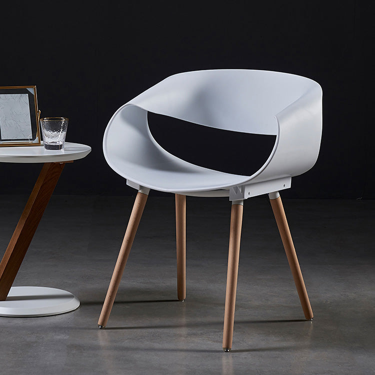 Chaises de salle à manger scandinaves sans accoudoirs avec pieds en bois (Ensemble de 2)