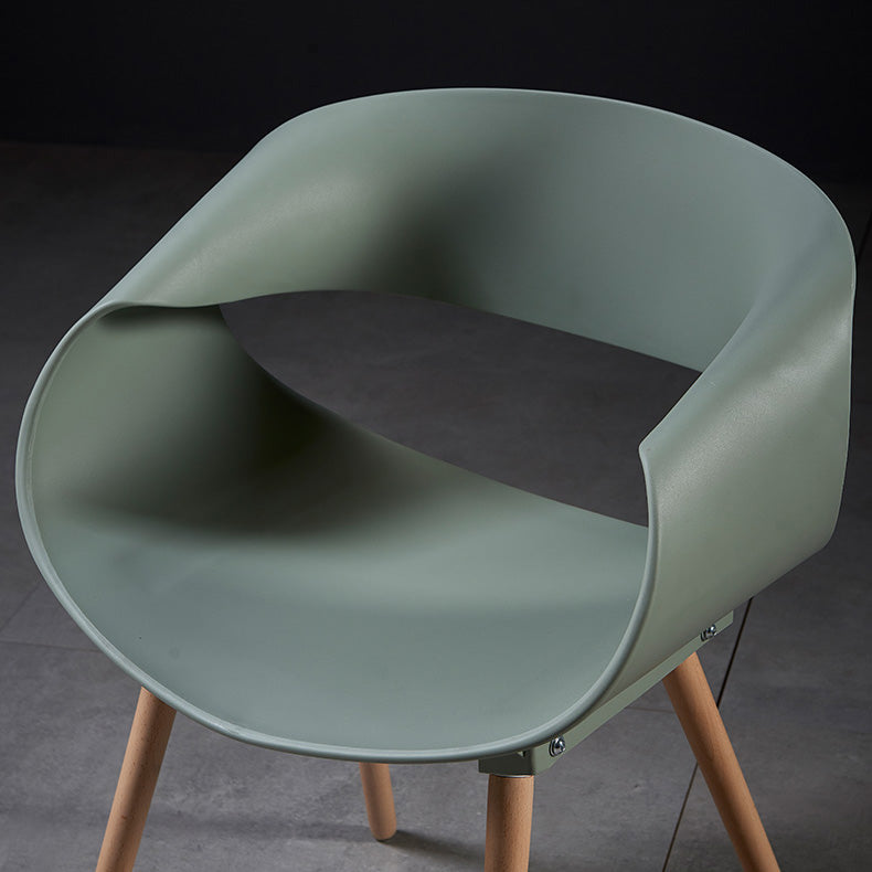 Chaises de salle à manger scandinaves sans accoudoirs avec pieds en bois (Ensemble de 2)