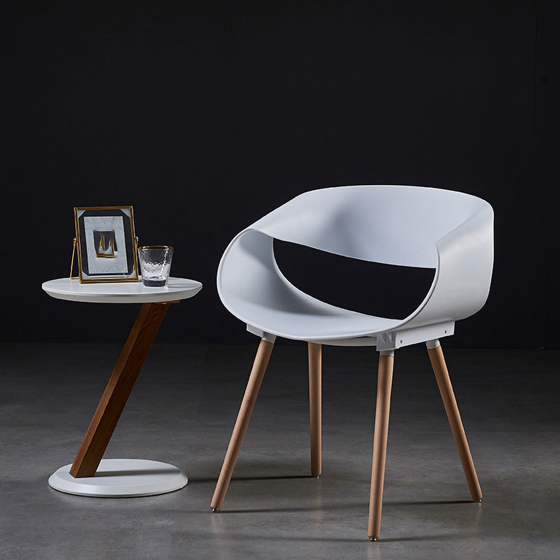 Chaises de salle à manger scandinaves sans accoudoirs avec pieds en bois (Ensemble de 2)