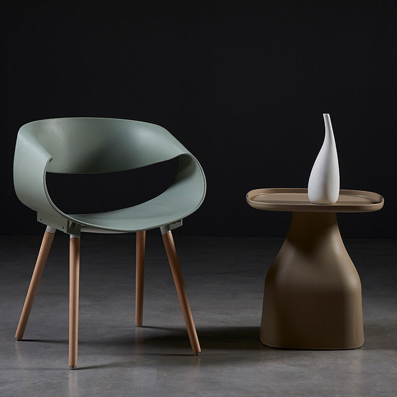 Chaises de salle à manger scandinaves sans accoudoirs avec pieds en bois (Ensemble de 2)