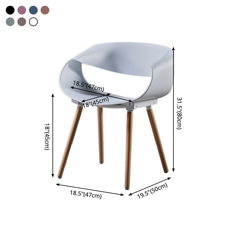 Chaises de salle à manger scandinaves sans accoudoirs avec pieds en bois (Ensemble de 2)