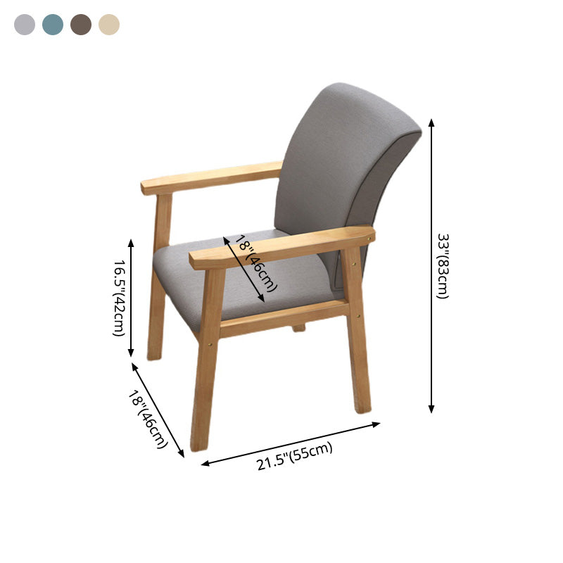 Silla de comedor de lino de estilo contemporáneo, silla tapizada con respaldo sólido individual