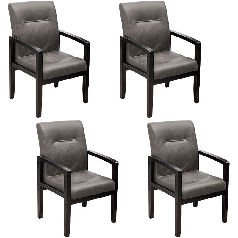 Chaises de salle à manger avec accoudoirs rembourrés de style minimaliste, chaises d'appoint à dossier solide (Ensemble de 4)