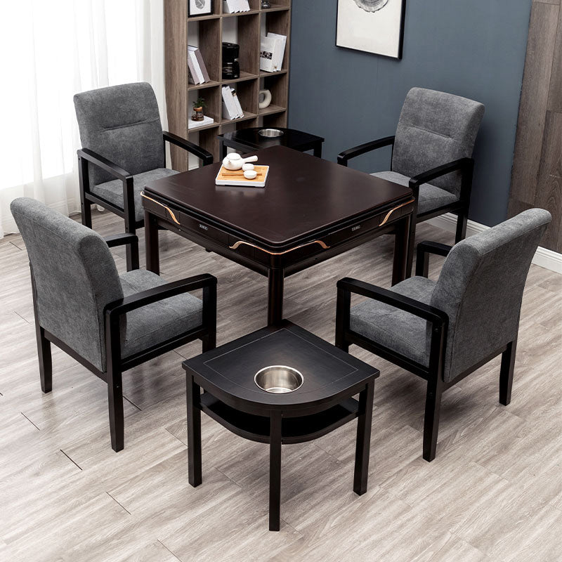 Sillas de comedor tapizadas de estilo minimalista, sillas laterales con respaldo sólido (juego de 4)