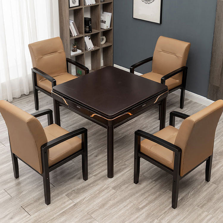 Sillas de comedor tapizadas de estilo minimalista, sillas laterales con respaldo sólido (juego de 4)