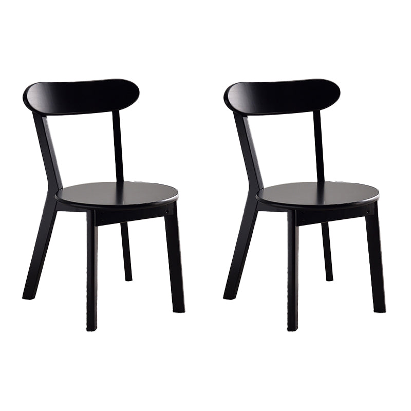 Chaises de salle à manger d'appoint en bois de style scandinave (Ensemble de 2)