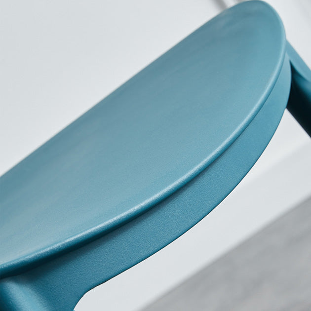 Silla de comedor escandinava de plástico sin brazos, sillas auxiliares apilables (juego de 4)
