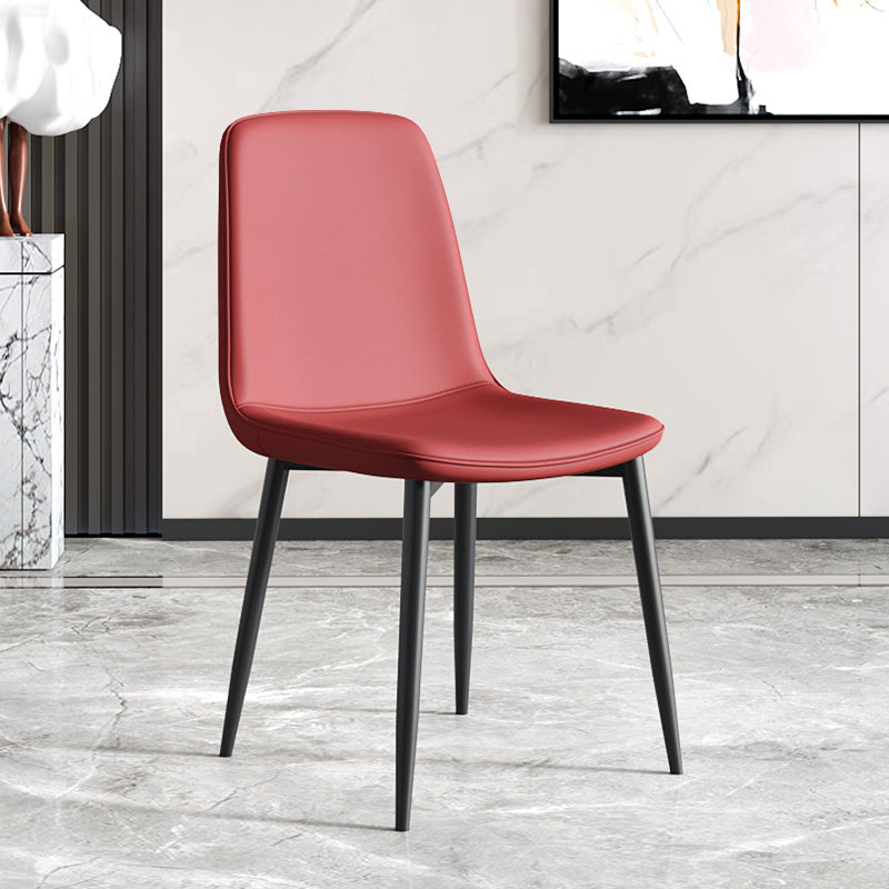 Modern Metal Indoor-Outdoor Chair Dining Room Solid Back Armless Single Chair