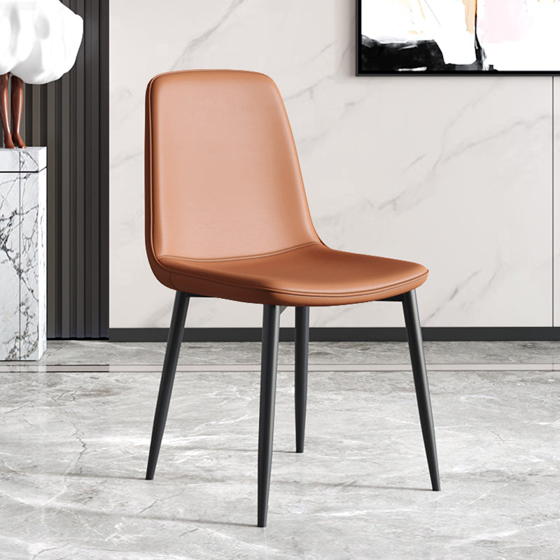 Modern Metal Indoor-Outdoor Chair Dining Room Solid Back Armless Single Chair
