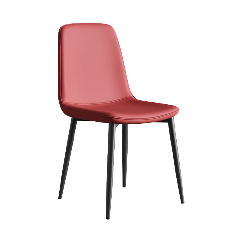 Modern Metal Indoor-Outdoor Chair Dining Room Solid Back Armless Single Chair