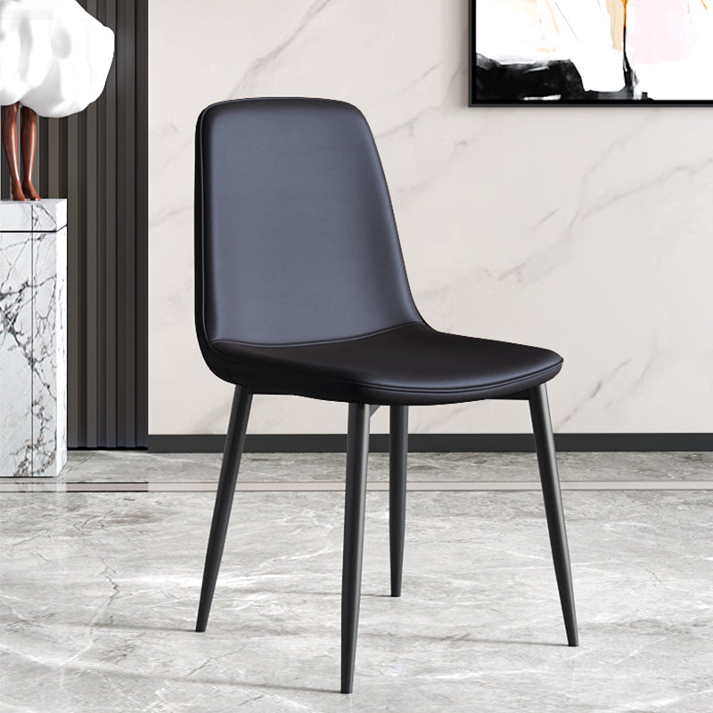 Modern Metal Indoor-Outdoor Chair Dining Room Solid Back Armless Single Chair