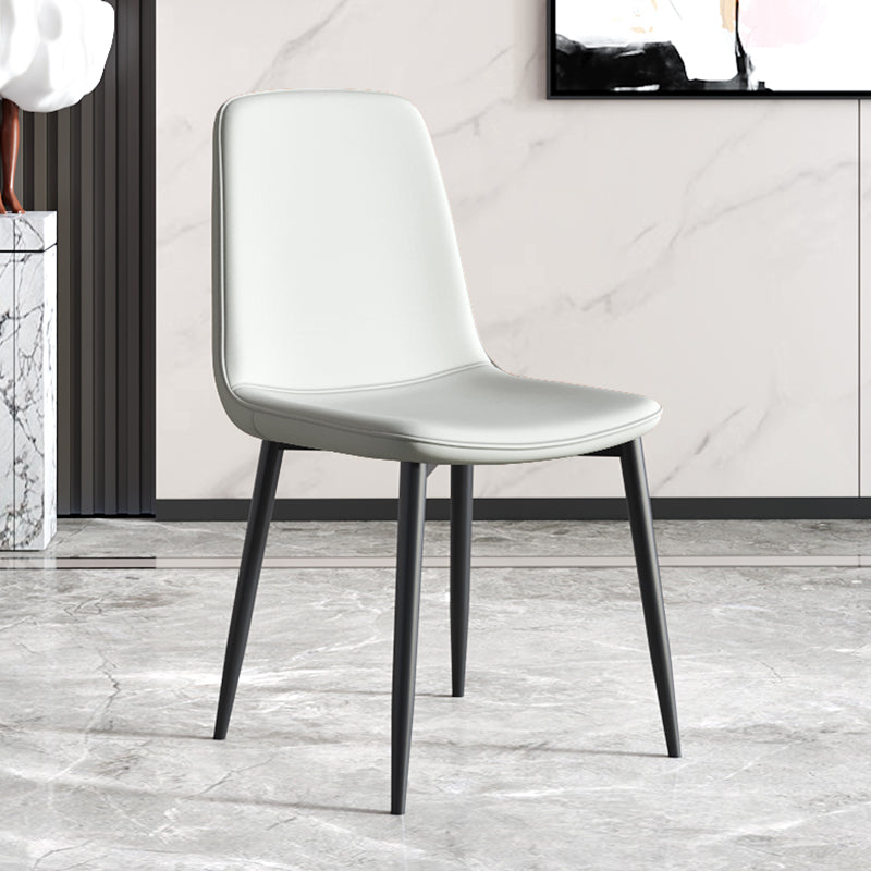 Modern Metal Indoor-Outdoor Chair Dining Room Solid Back Armless Single Chair