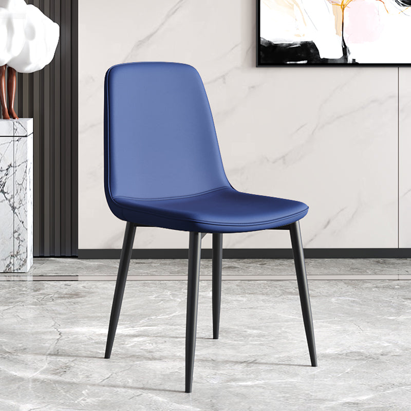 Modern Metal Indoor-Outdoor Chair Dining Room Solid Back Armless Single Chair