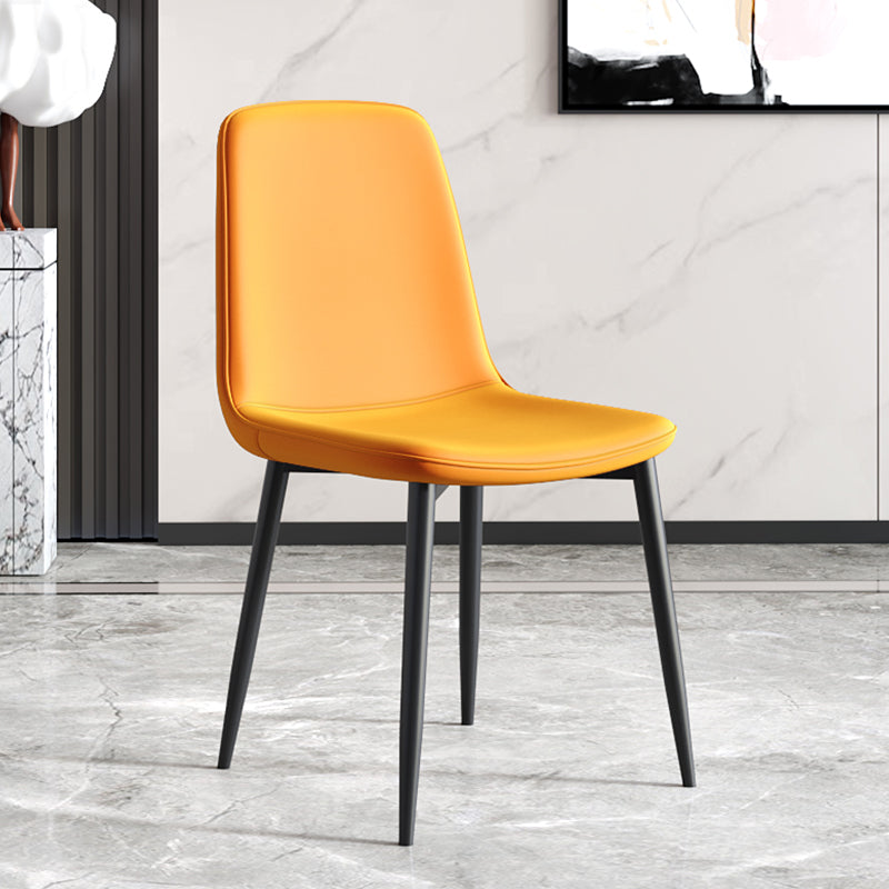 Modern Metal Indoor-Outdoor Chair Dining Room Solid Back Armless Single Chair