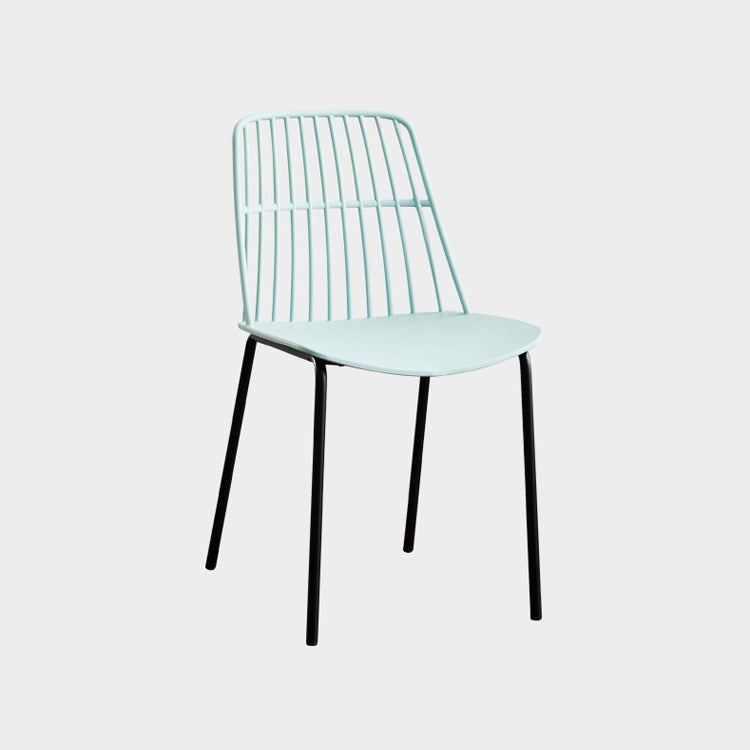 Accueil Salle à manger Chaises sans accoudoirs Chaises d'appoint de salle à manger avec pieds en métal (Ensemble de 4)