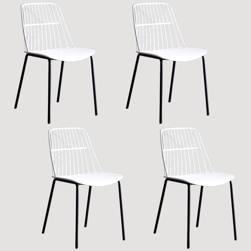 Accueil Salle à manger Chaises sans accoudoirs Chaises d'appoint de salle à manger avec pieds en métal (Ensemble de 4)