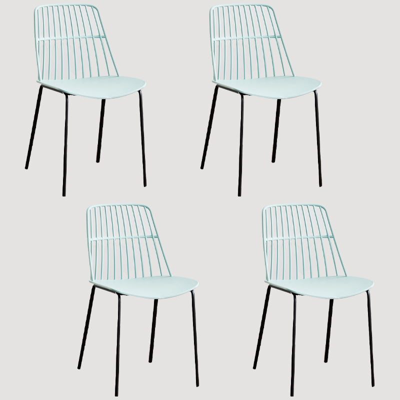 Accueil Salle à manger Chaises sans accoudoirs Chaises d'appoint de salle à manger avec pieds en métal (Ensemble de 4)