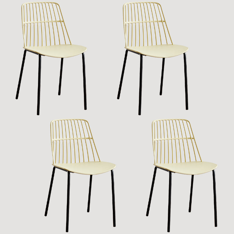 Accueil Salle à manger Chaises sans accoudoirs Chaises d'appoint de salle à manger avec pieds en métal (Ensemble de 4)