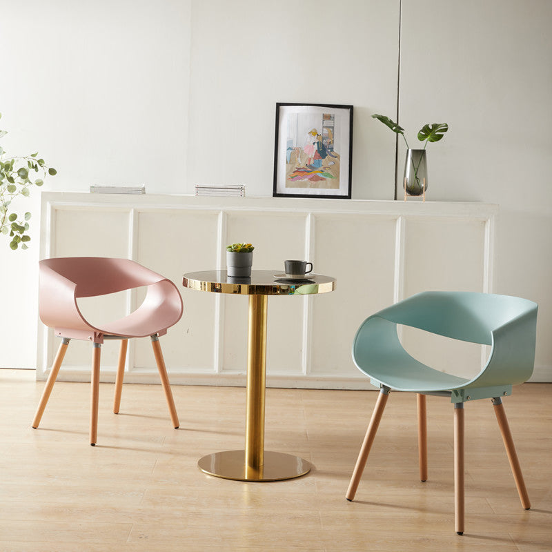 Chaises de salle à manger scandinaves sans accoudoirs avec pieds en bois (Ensemble de 4)