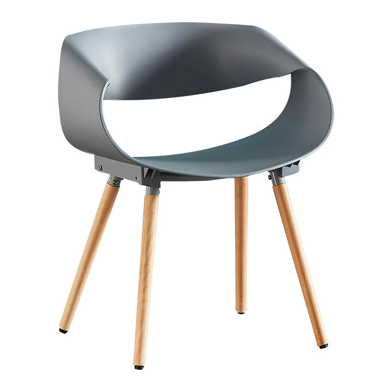 Chaises de salle à manger scandinaves sans accoudoirs avec pieds en bois (Ensemble de 4)