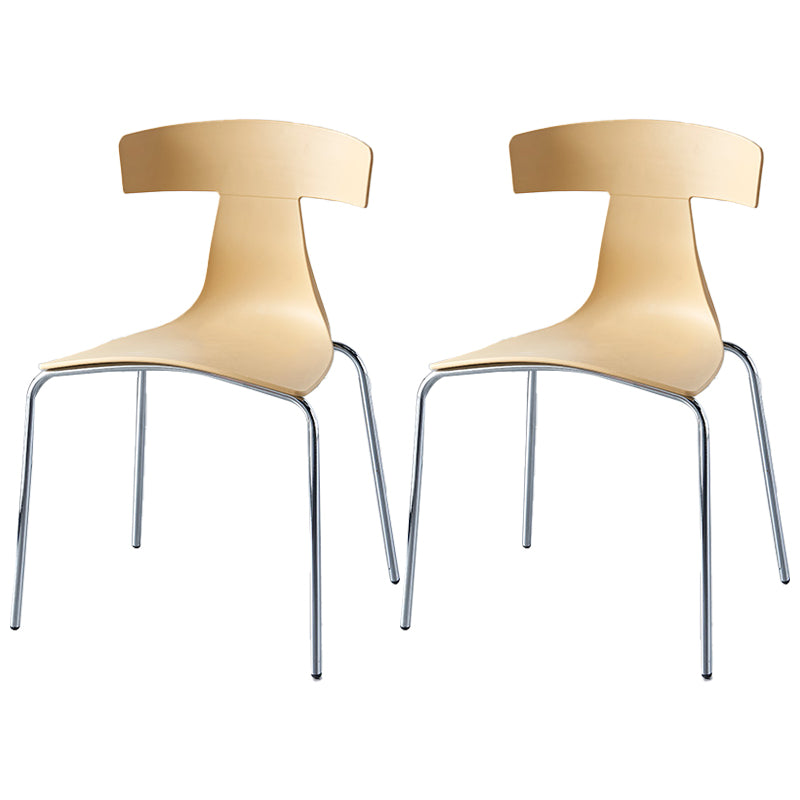 Chaises de salle à manger empilables sans accoudoirs, chaises latérales de salle à manger d'intérieur avec pieds en métal