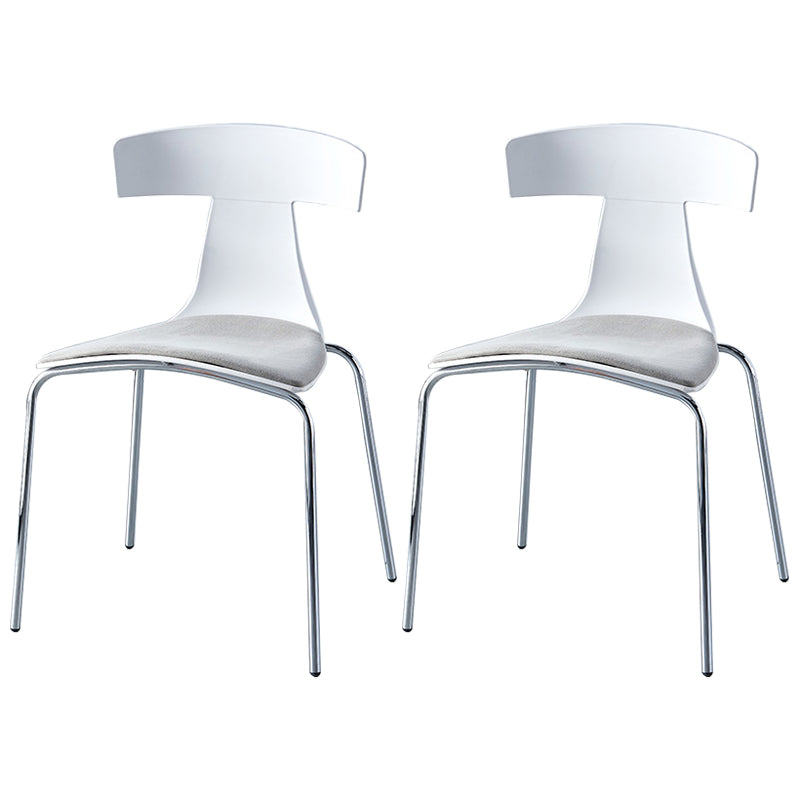 Chaises de salle à manger empilables sans accoudoirs, chaises latérales de salle à manger d'intérieur avec pieds en métal