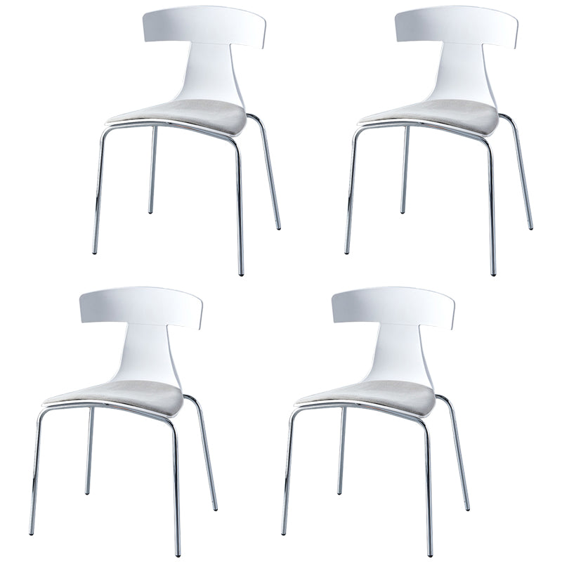Chaises de salle à manger empilables sans accoudoirs, chaises latérales de salle à manger d'intérieur avec pieds en métal
