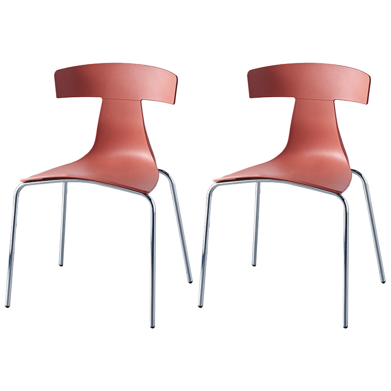 Chaises de salle à manger empilables sans accoudoirs, chaises latérales de salle à manger d'intérieur avec pieds en métal