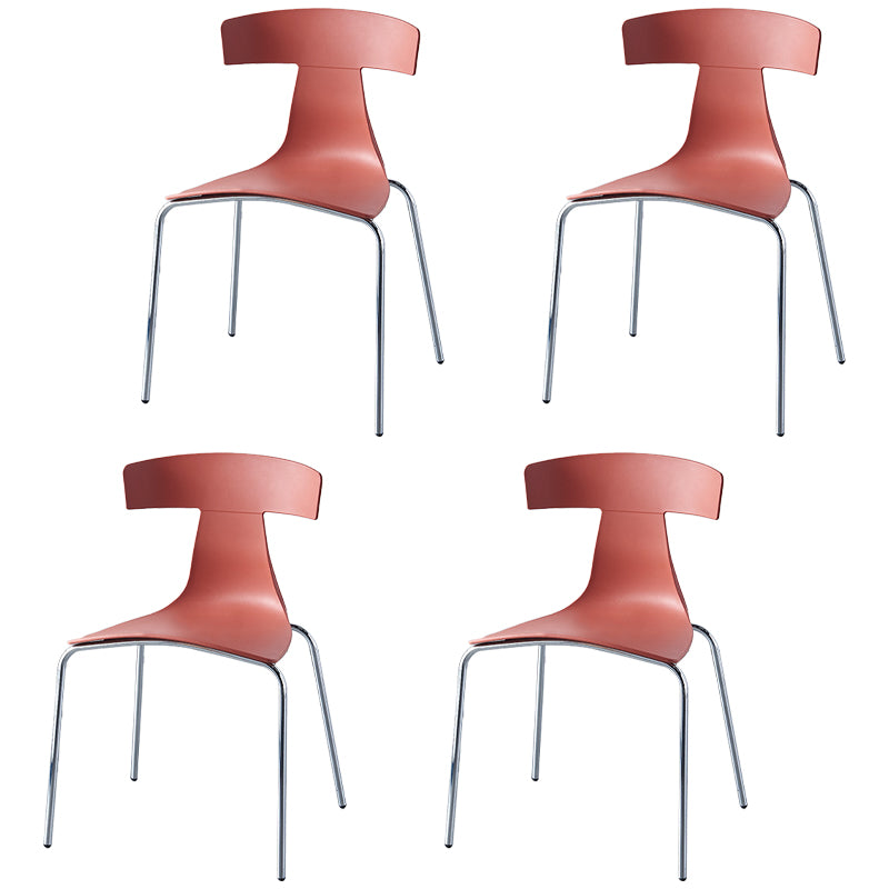 Chaises de salle à manger empilables sans accoudoirs, chaises latérales de salle à manger d'intérieur avec pieds en métal