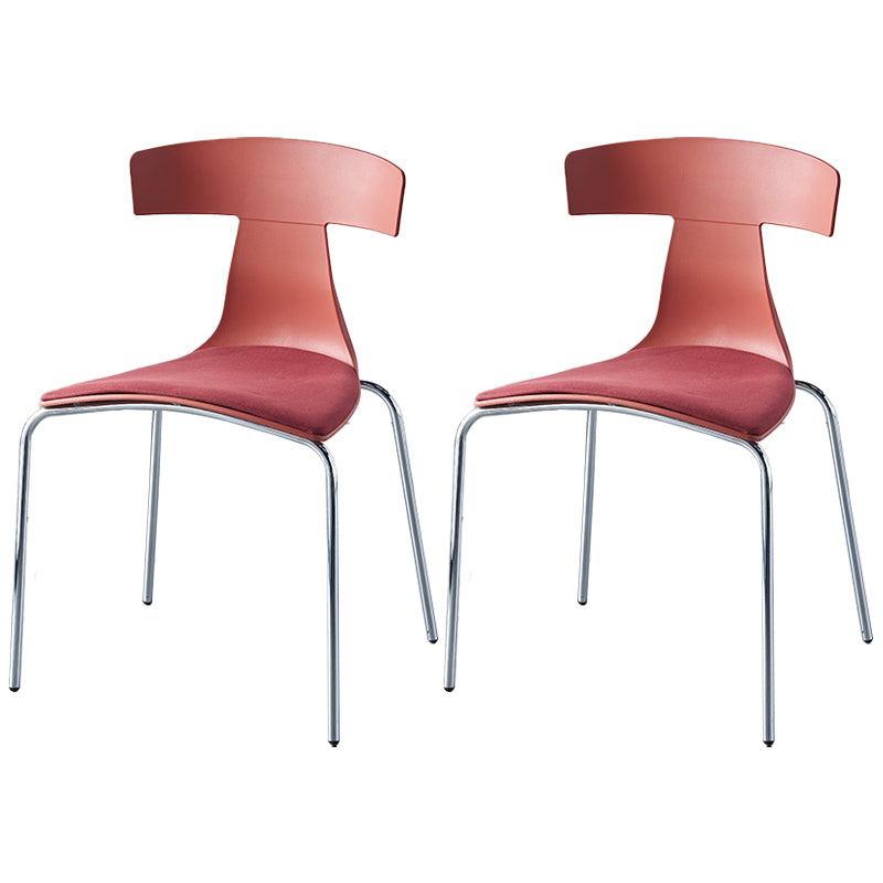 Chaises de salle à manger empilables sans accoudoirs, chaises latérales de salle à manger d'intérieur avec pieds en métal