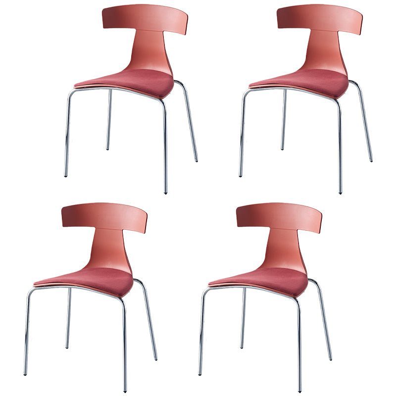 Chaises de salle à manger empilables sans accoudoirs, chaises latérales de salle à manger d'intérieur avec pieds en métal