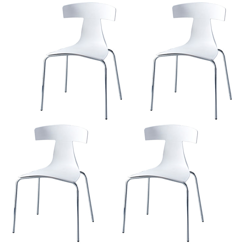 Chaises de salle à manger empilables sans accoudoirs, chaises latérales de salle à manger d'intérieur avec pieds en métal