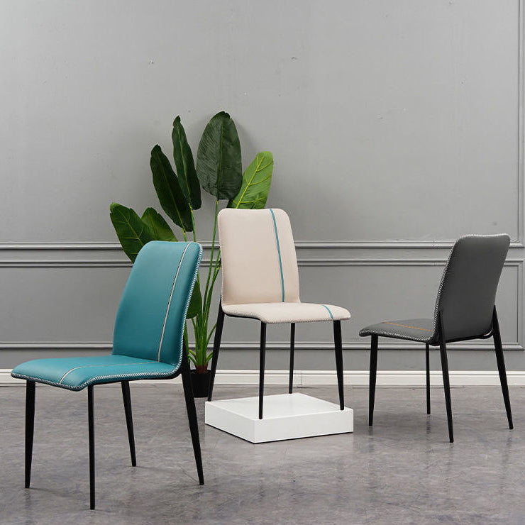 Ensemble de chaises scandinaves en métal, cuisine, salle à manger, chaise d'appoint à dossier solide (Ensemble de 4)