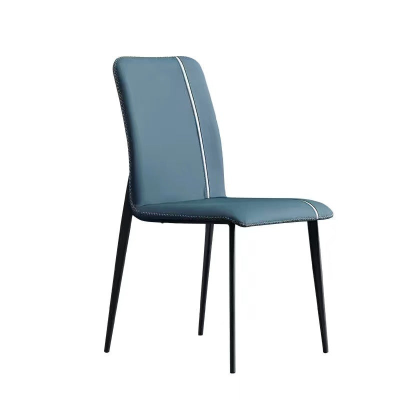 Ensemble de chaises scandinaves en métal, cuisine, salle à manger, chaise d'appoint à dossier solide (Ensemble de 4)