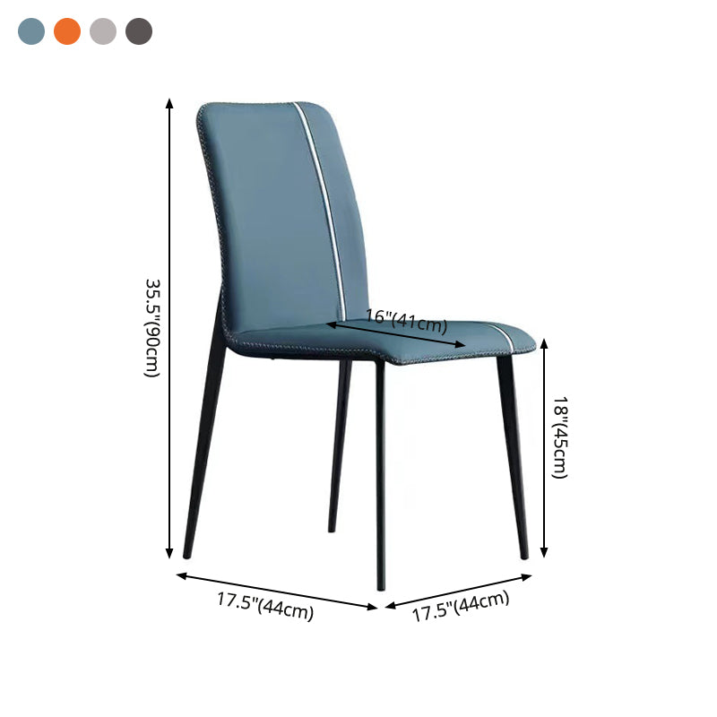 Ensemble de chaises scandinaves en métal, cuisine, salle à manger, chaise d'appoint à dossier solide (Ensemble de 4)